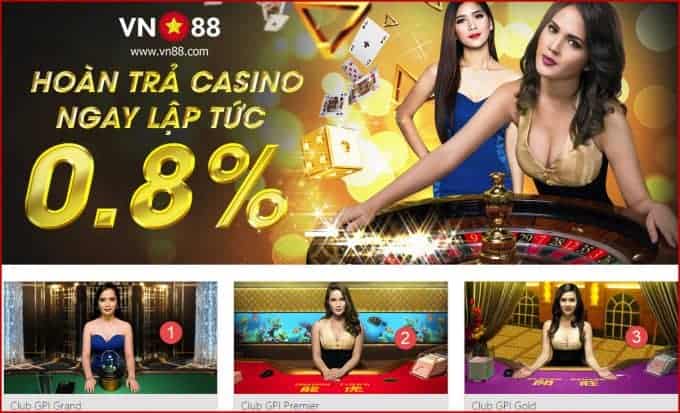 Hoan tra casino len den 0.8% ngay lap tuc - khong can cuoc lai